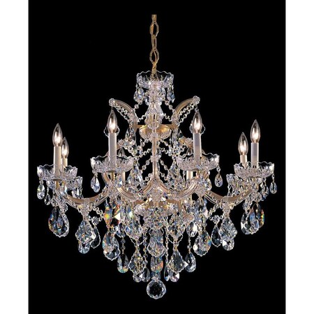Crystorama Nine Light Gold Up Chandelier 4409-GD-CL-S